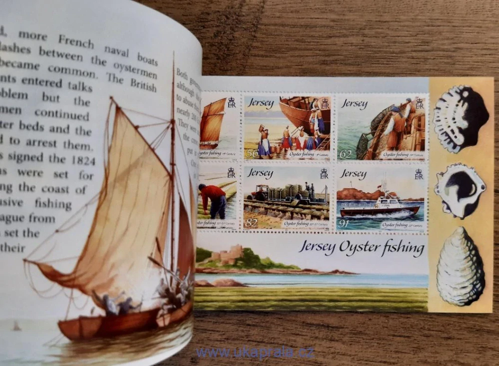 Jersey, sešitek ** MH 27,  Lov ústřic na Jersey, r. 2014
