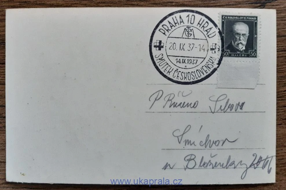 TGM, smuteční razítko r. 1937