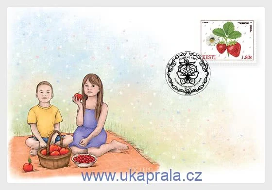 ESTONSKO FDC Red Fruits, červené ovoce, ptáci, hmyz, NOVINKA R. 2026