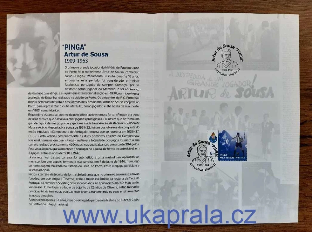 PORTUGALSKO pamětní list, Artur de Sousa, fotbal, r. 2022