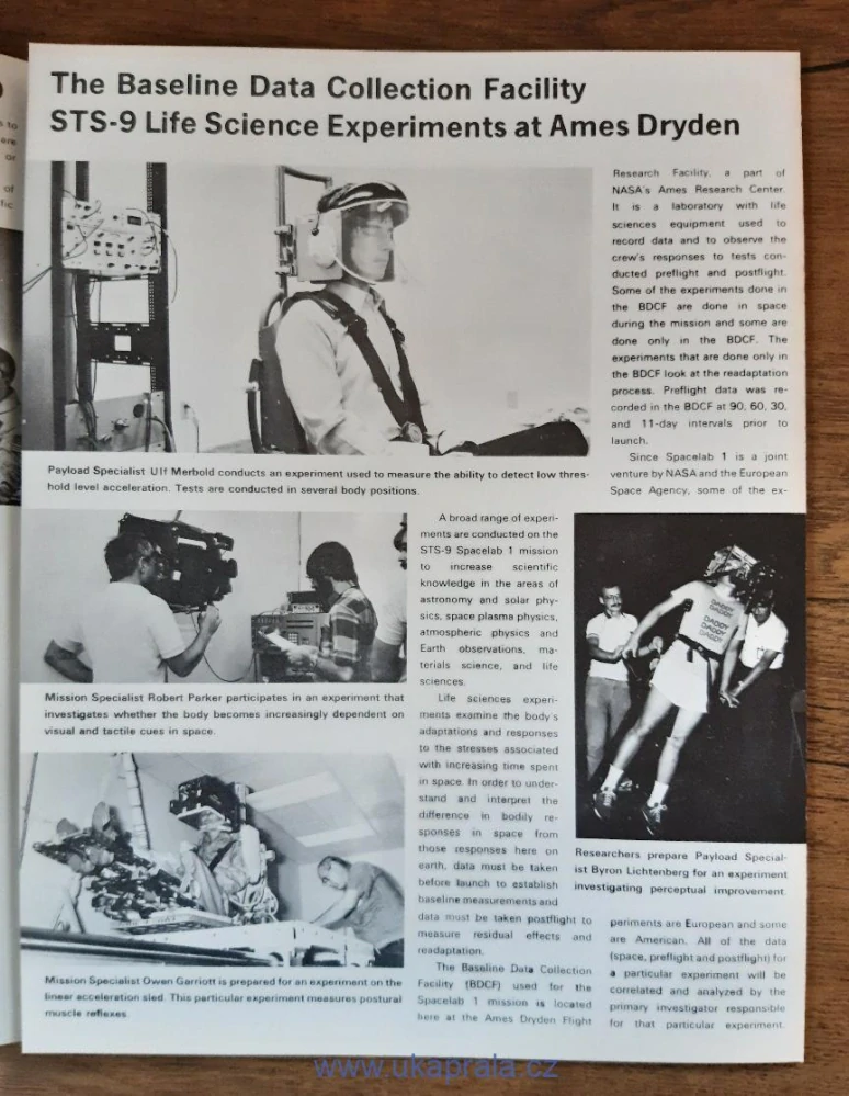 Originální prospekt NASA "X-Press" k misi STS 9 raketoplánu Columbia, r. 1983