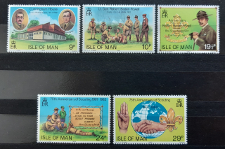 Ostrov Man ** 203/7, 75 let skautingu, R.Baden-Powell, r. 1982