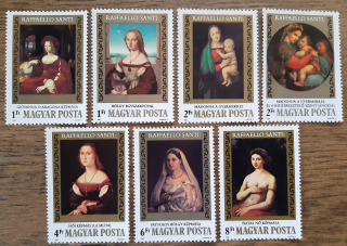 Maďarsko ** 3612/18 umění, Raffaello Santi, r. 1983