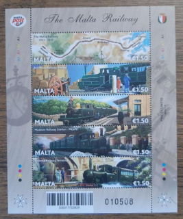 MALTA ** aršík, výročí železnice na Maltě, r. 2023