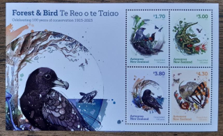 Nový Zéland ** aršík,ptáci,pralesní fauna,r.2023