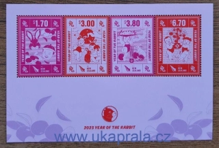NOVÝ ZÉLAND ** aršík Bl 504, čínský rok králíka, r. 2022