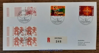 Švýcarsko obálka s R nálepkou, 15.9.1981
