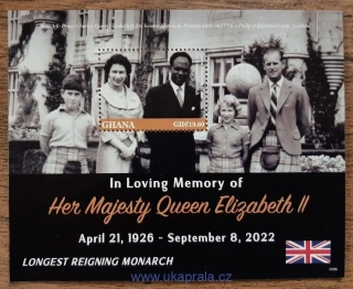 GHANA ** aršík QEII. Memory r. 2022