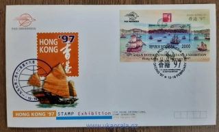 Indonésie FDC  aršík "Hong Kong '97" International Stamp Exhibition
