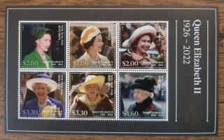 Nový Zéland ** aršík QEII., královna Alžběta II., smuteční, r. 2023