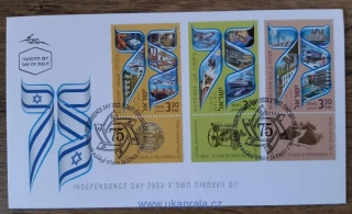 Izrael FDC série k 75. výročí nezávislosti s kupony, r.2023