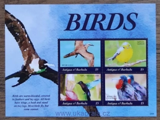 ANTIGUA A BARBUDA ** aršík ptáci, "Birds" r. 2022