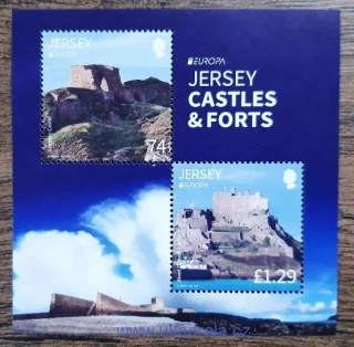 Jersey ** aršík Bl152 EUROPA, hrady a pevnosti, r. 2017