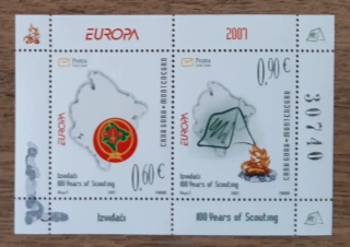Černá Hora ** aršík Bl 6 EUROPA, skauting, r.2007