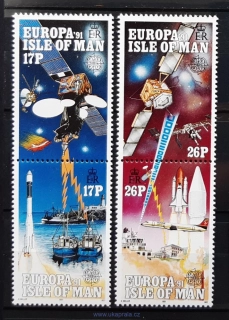Ostrov Man ** 464/7, EUROPA, komunikace, kosmos, r. 1991