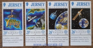 JERSEY ** 539/42 EUROPA, komunikace, kosmos, r. 1991
