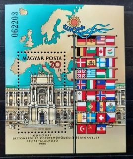 Maďarsko aršík ** Bl 187A, KSZE, Europa r. 1986