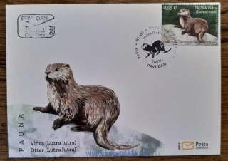 ČERNÁ HORA FDC 461 vydra, r. 2021