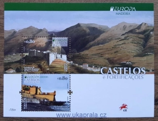 MADEIRA, PORTUGALSKO ** aršík Bl 67 EUROPA, hrady a zámky, r. 2017