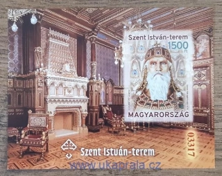 Maďarsko ** aršík Szent István-terem, NEZOUBKOVANÝ, r. 2023