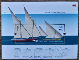 Portugalsko ** aršík Bl 378, Euromed, lodě, r. 2015
