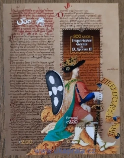Portugalsko ** aršík Bl 463, král Alfonso II., 800. výročí, r. 2020