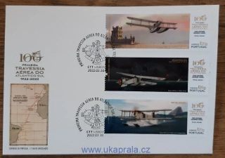 Portugalsko FDC 4786/8 100. výročí přeletu jižního Atlantiku, r. 2022