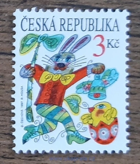 ČR ** 138 velikonoce, zajíc, kuře, r. 1997