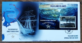 FALKLANDY FDC aršík E. Shackleton, vrak Endurance, R. 2024