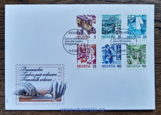 ŠVÝCARSKO FDC 1321/6 ya, pošta, r. 1986