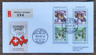 ŠVÝCARSKO 1321, 1326 ya, yb, pošta, doprava, r. 1987