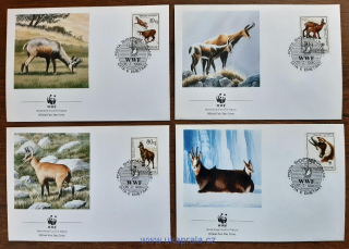 Albánie FDC 2423/26 fauna, kamzíci, WWF, r. 1990