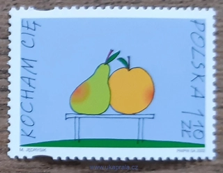 POLSKO ** 3951 gratulační, Valentýn, r. 2002