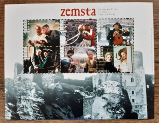 POLSKO ** aršík Bl 153, film "Zemsta", r. 2002