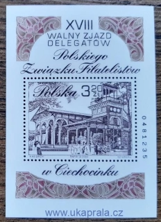 POLSKO ** aršík Bl 152A, Sjezd delegátů spolku filatelistů, r. 2002