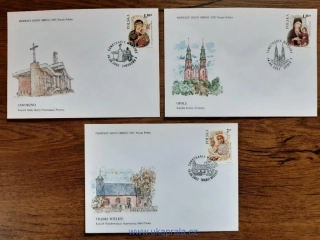 POLSKO FDC 3987/9 Mariánské svatyně, r. 2002