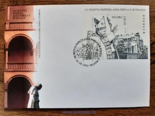POLSKO FDC aršík Bl 151 papež Jan Pavel II., r. 2002