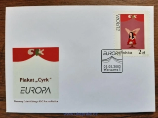 POLSKO FDC 3972 EUROPA, cirkus, r. 2002