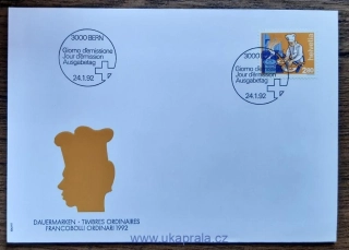 ŠVÝCARSKO FDC 1463, člověk a povolání, r. 1992