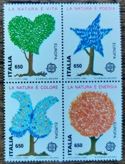 ITÁLIE ** 4blok 1968/71, EUROPA, ochrana přírody, r. 1986