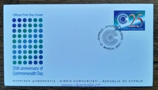 KYPR (ŘECKO) FDC 975 Commonwealth Day, 25. výročí, r. 2001