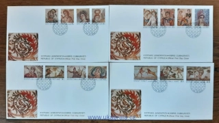 KYPR (ŘECKO)  FDC 730/44 mozaiky z Pafosu, r. 1989