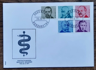 ŠVÝCARSKO FDC 955/9, osobnosti I, r. 1971
