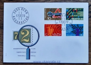 ŠVÝCARSKO FDC 964/7, výročí, r. 1972