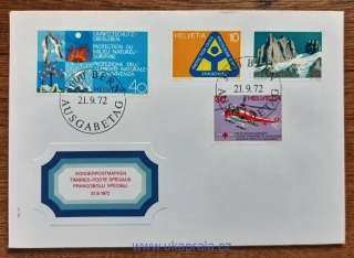 ŠVÝCARSKO FDC 975/8, výročí II, r. 1972