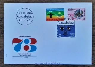 ŠVÝCARSKO FDC 1000/2, výročí II, r. 1973