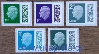 VELKÁ BRITÁNIE ** 5167/71 výplatní "hlavičky" Karel III., r. 2023