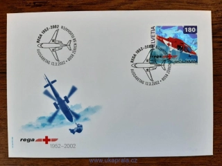 Švýcarsko FDC 1784, 50.výr. REGA, let. záchranáři, r. 2002