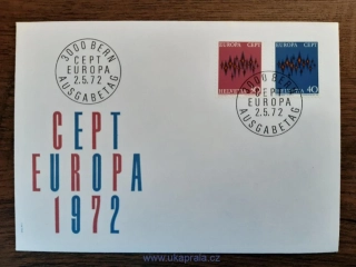 Švýcarsko FDC 969/70 EUROPA, r. 1972