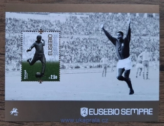 PORTUGALSKO ** aršík Bl 360, Eusébio, fotbal, r. 2014